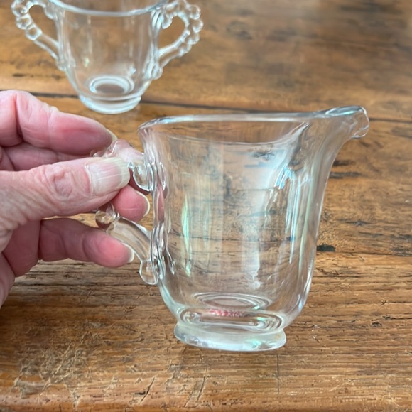 Vintage Imperial Glass Candlewick 3pc. Sugar, Creamer & Tray - Picture 3 of 6